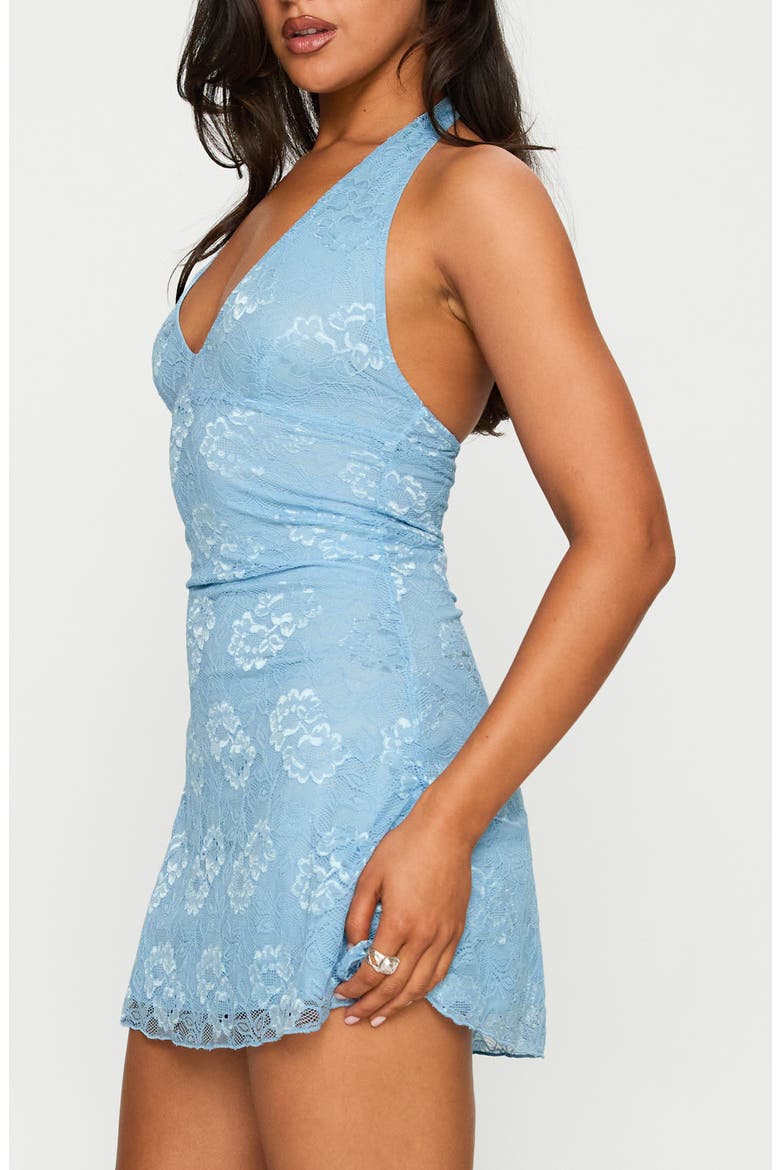 Sonella Lace Halter Minidress, Alternate, color, BLUE