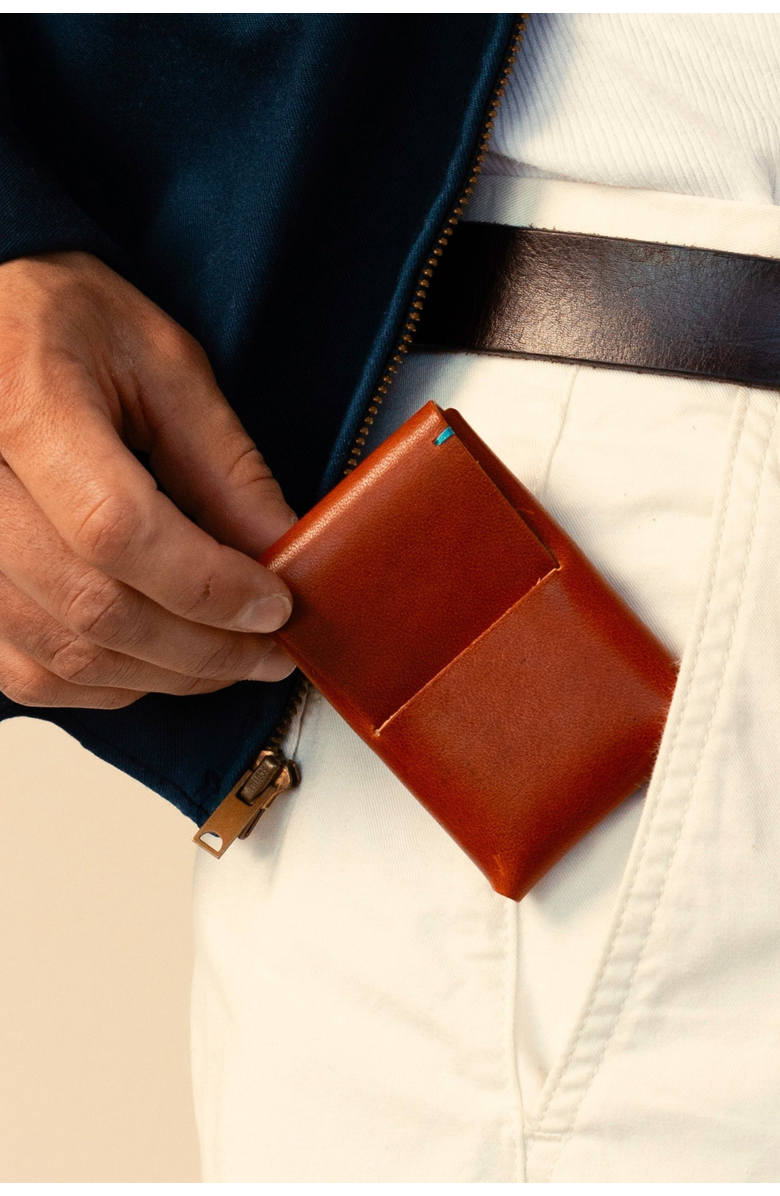 Bluebonnet The Companion Origami Pocket Wallet, Alternate, color, English Tan