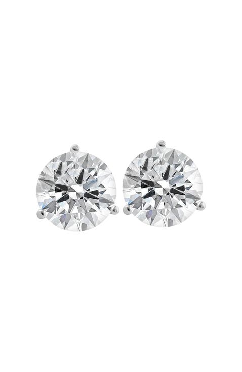 3.20 Ct TW 14k Gold Lab Grown Round-Cut Diamond Martini Studs
