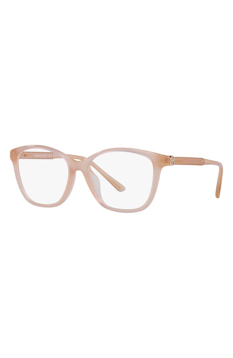 Michael Kors Boulder 55mm Square Optical Glasses, Alternate, color, Milky Pink