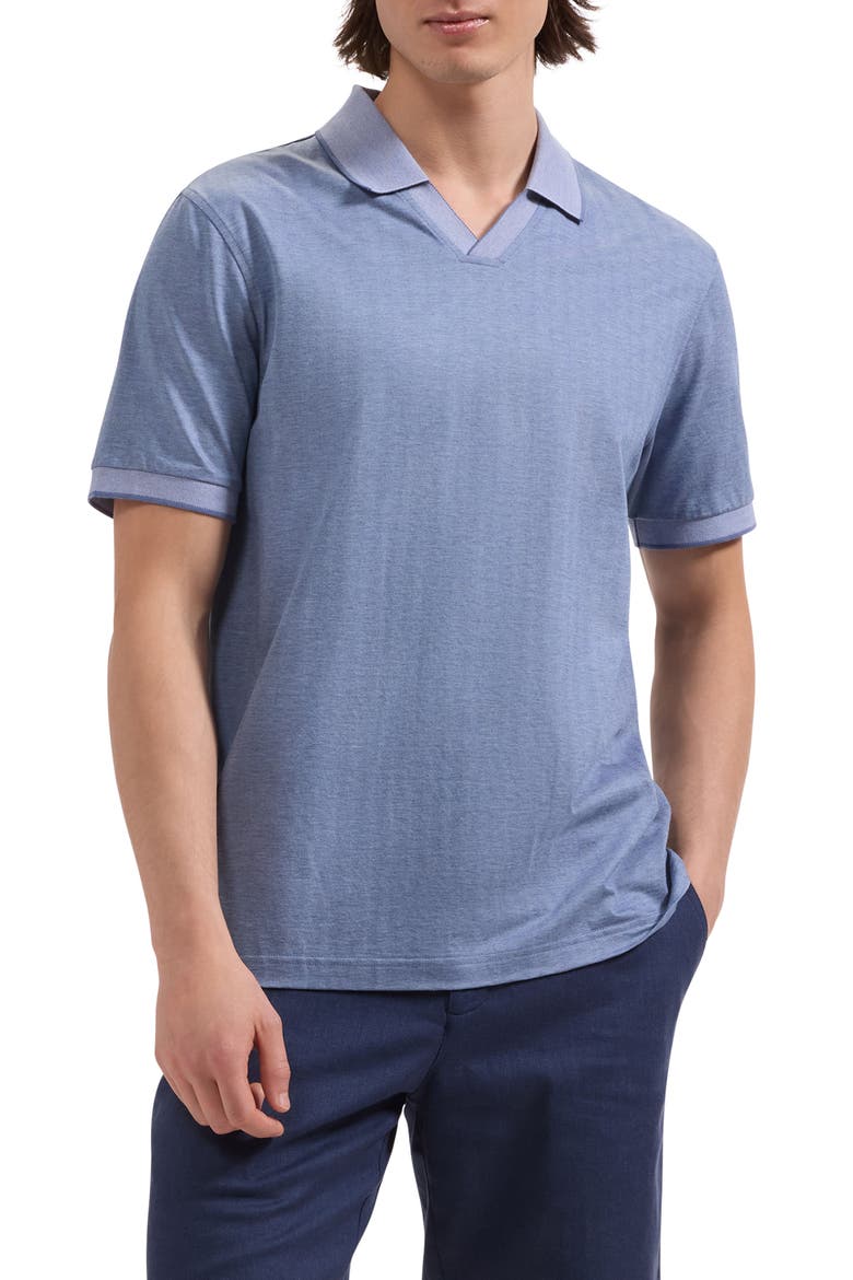 Tipped Johnny Collar Polo, Main, color, COBALT