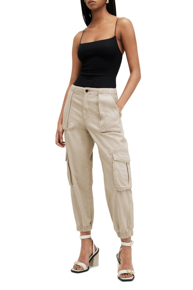 Frieda Twill Cargo Joggers, Alternate, color, NATURAL WHITE