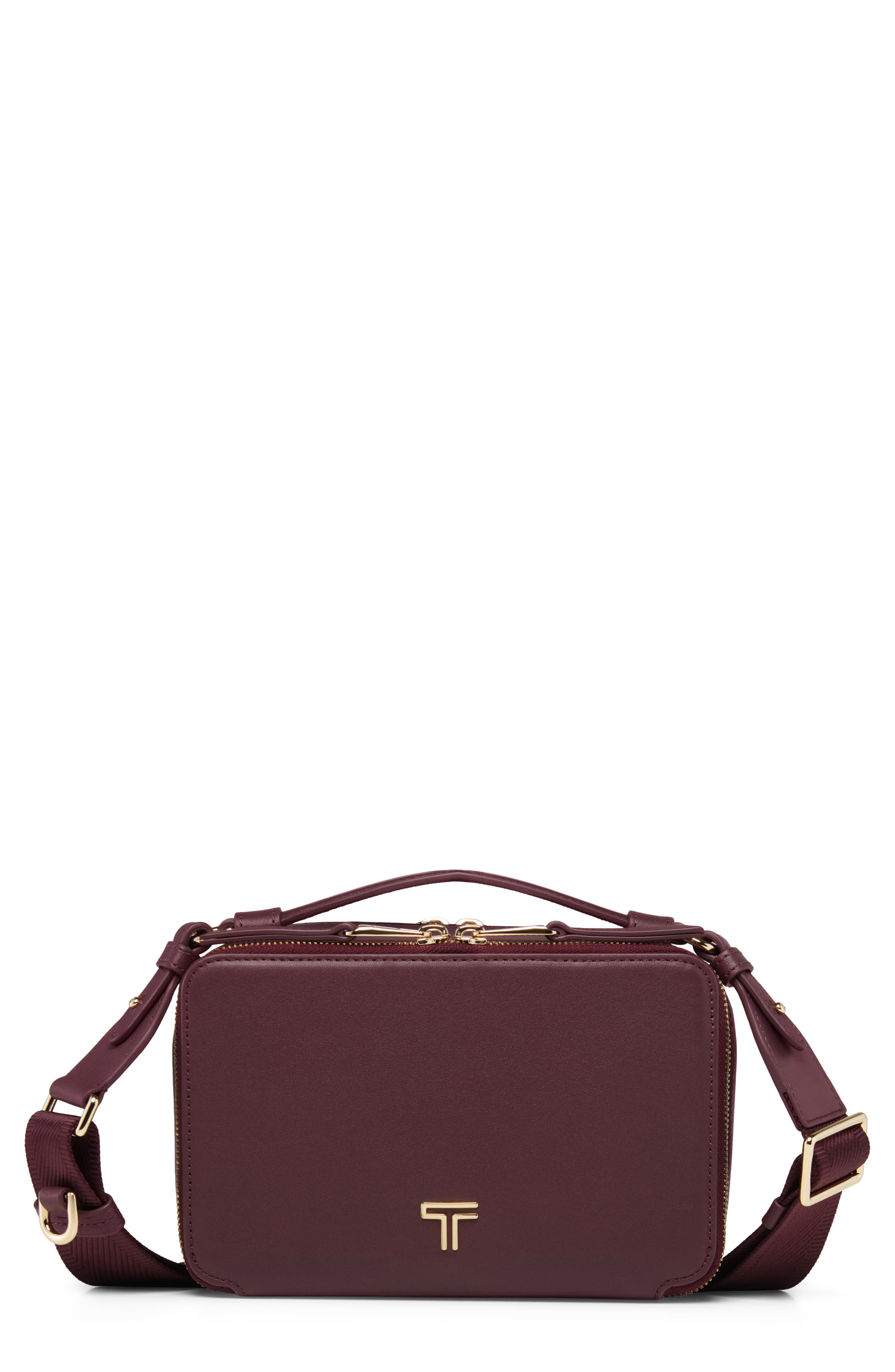 Voyageur Myla Leather Crossbody Bag, Main, color, ROSEWOOD