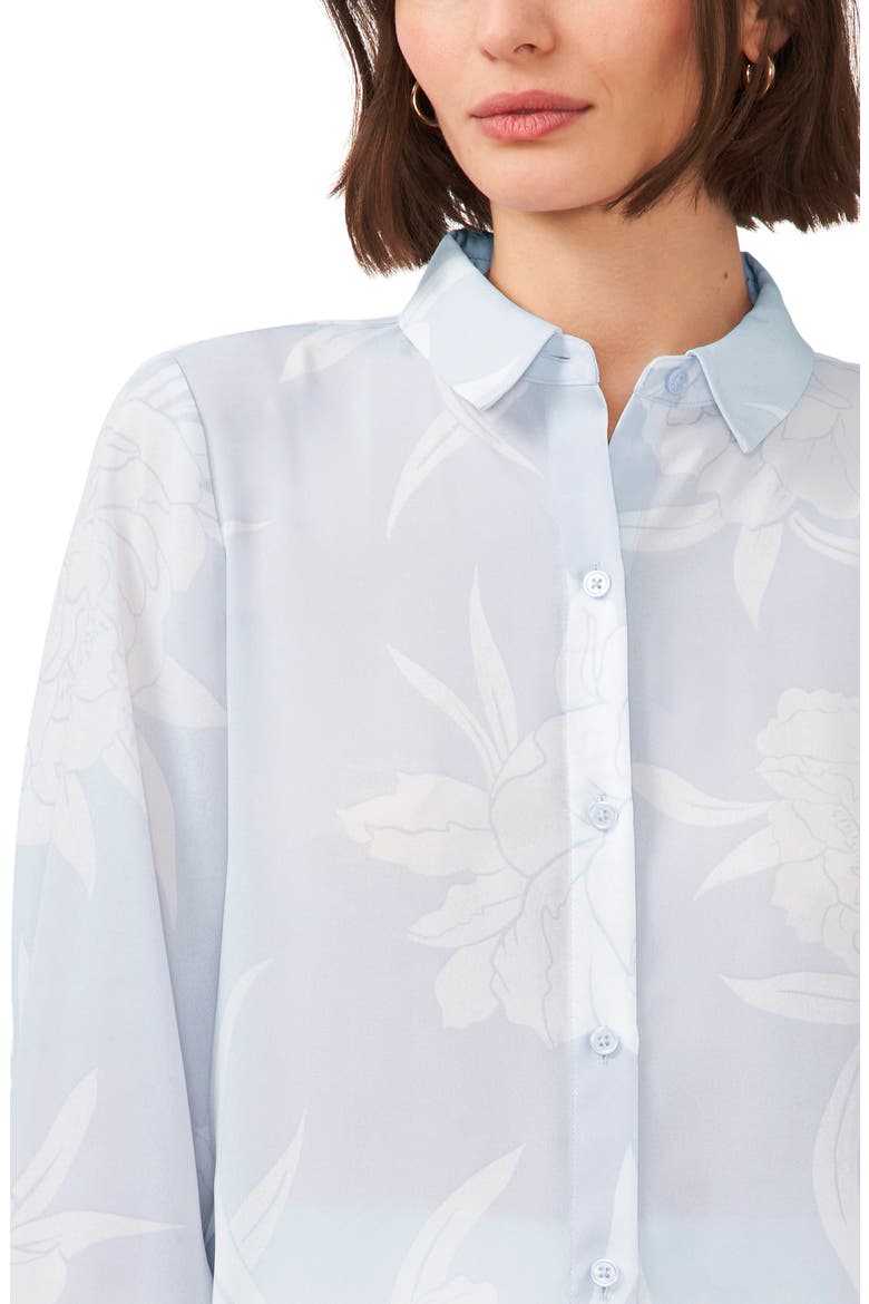 Solid Button-Up Shirt, Alternate, color, BLOOMING BLUE