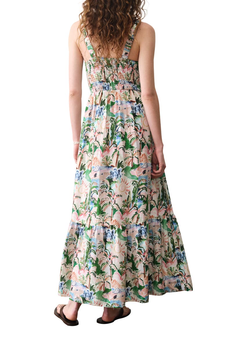 Selene Floral Maxi Dress, Alternate, color, WATERCOLOR PALM