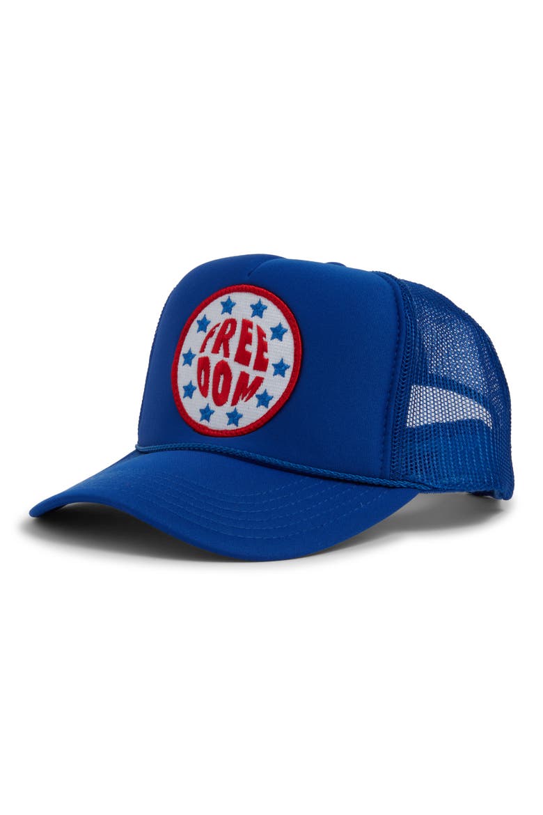 Freedom Patch Trucker Hat, Main, color, ROYAL