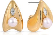 Ettika Hera Freshwater Pearl Huggie Earrings