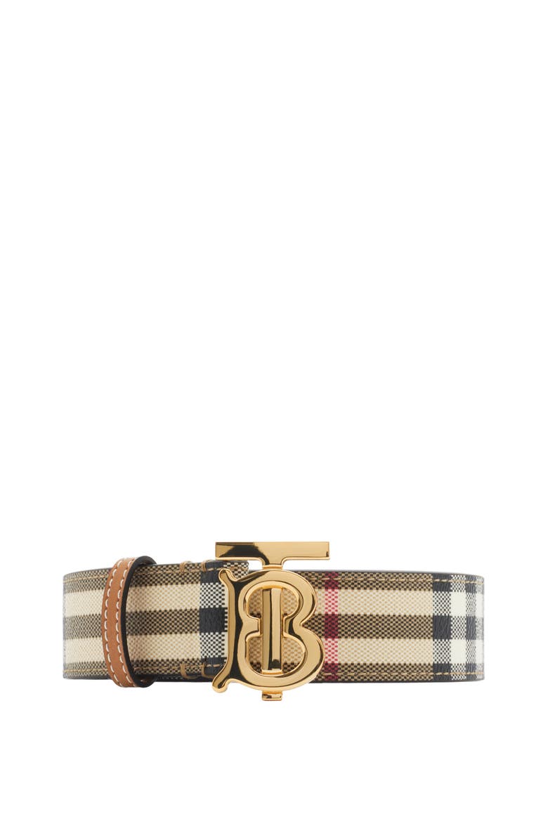Burberry Check TB Belt, Main, color, Archive Beige/Light Gold