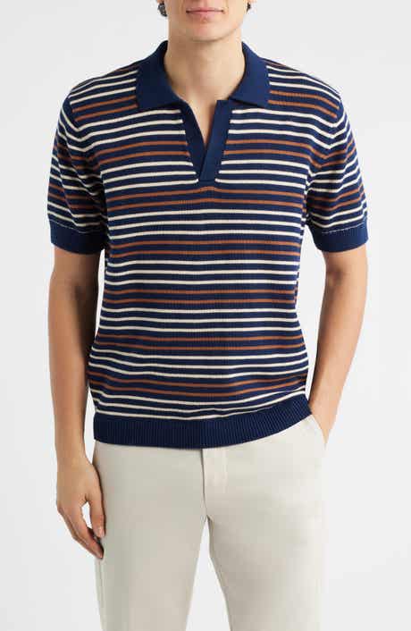 Douglas Stripe Johnny Collar Polo