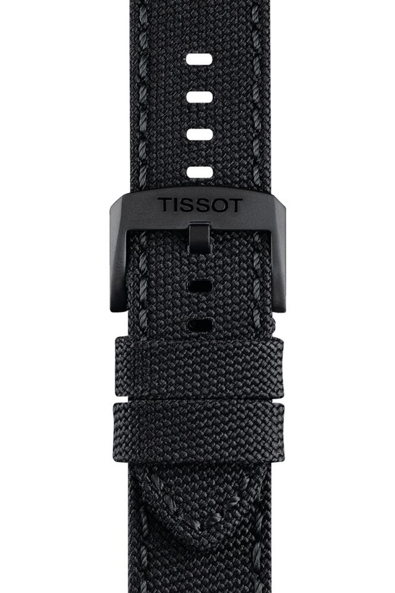 22mm Black Fabric Watch Strap, Alternate, color, BLACK