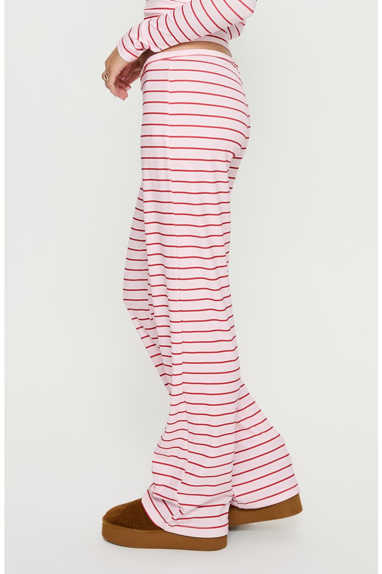 Slumber Party Rib Stripe Pajama Pants, Alternate, color, PINK/ RED STRIPE