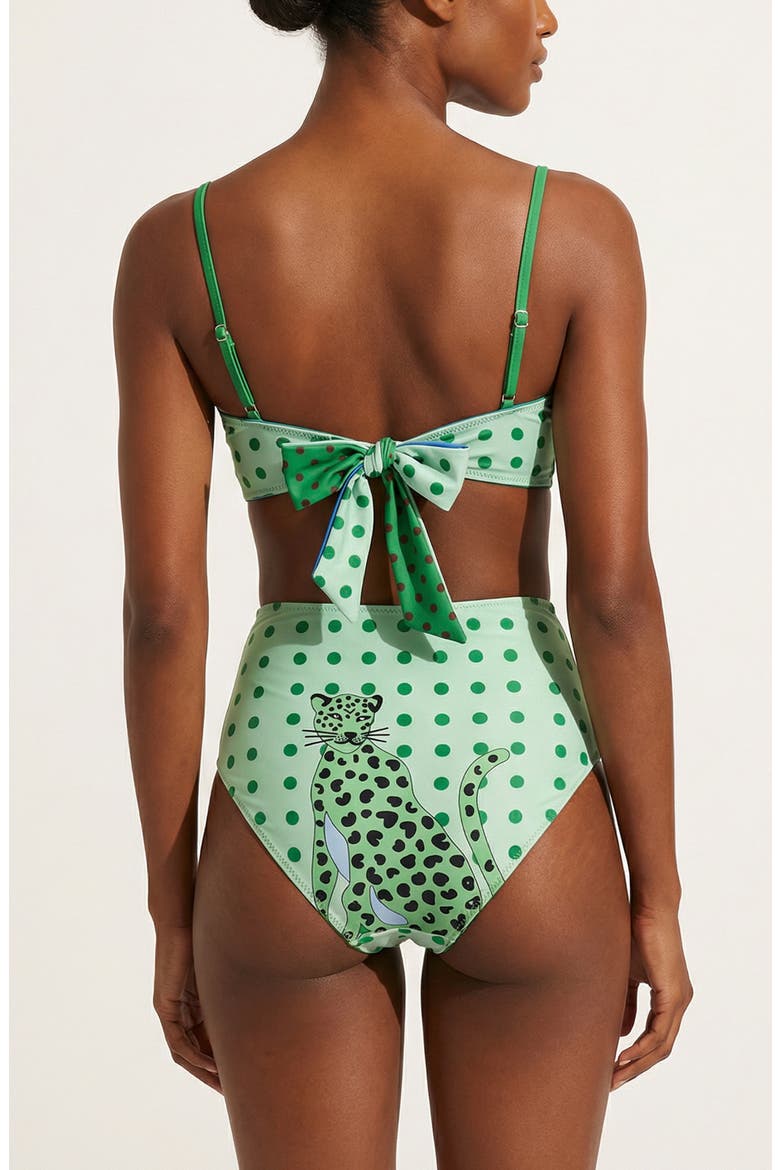 Polka Bloom Reversible Bandeau Top, Alternate, color, Green