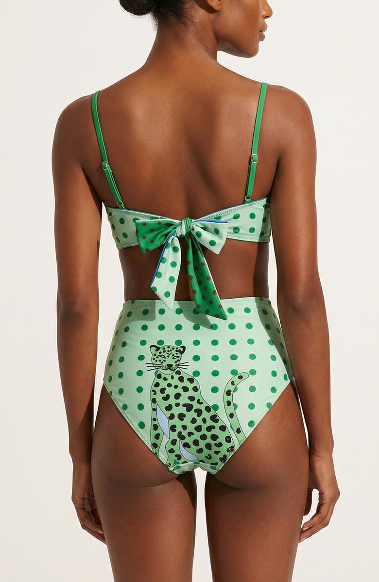 Jessie Zhao New York Polka Bloom Reversible Bandeau Top, Alternate, color, Green