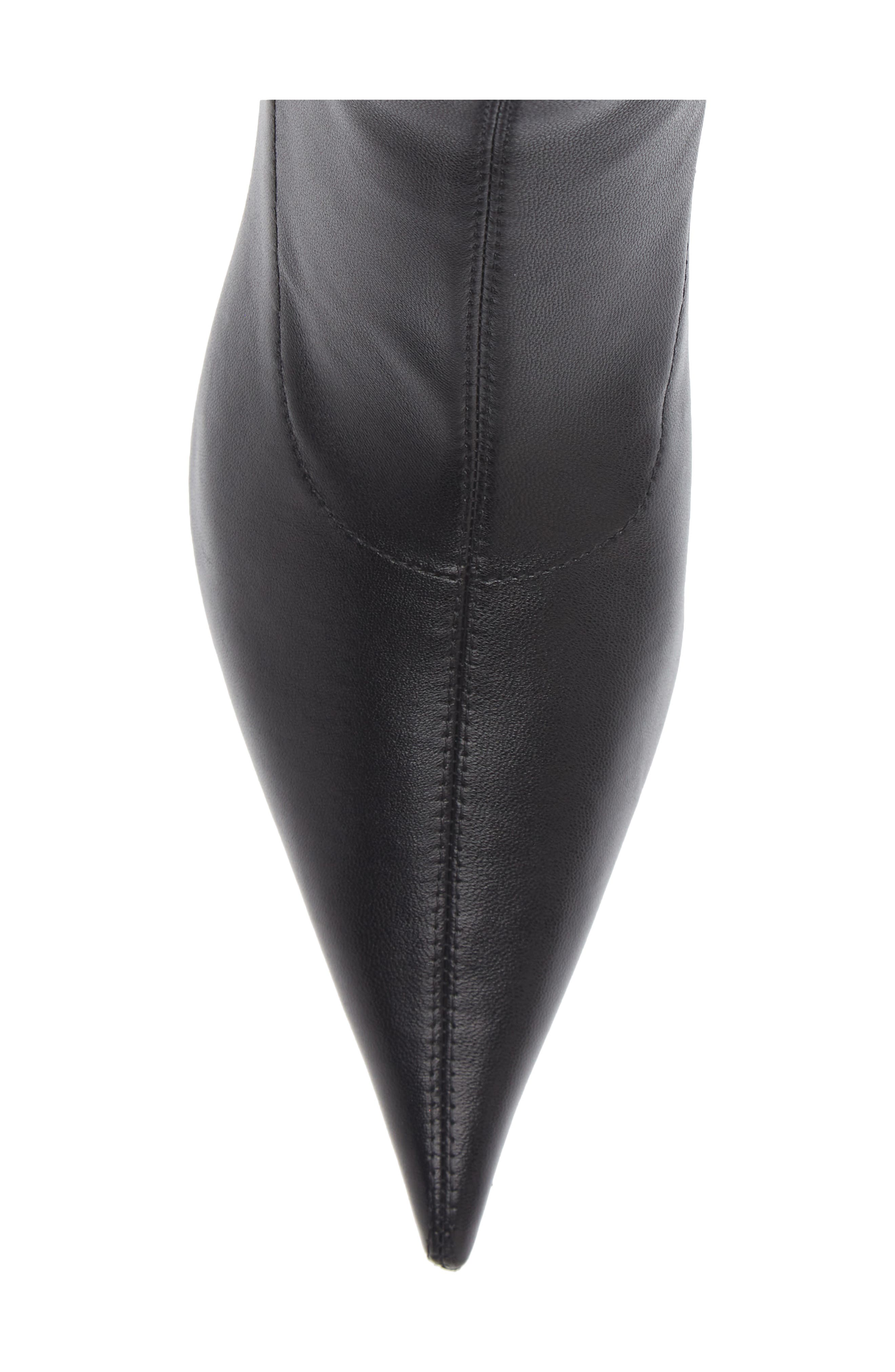Fei Pointed Toe Stretch Leather Ankle Boot, Alternate, color, BLACK