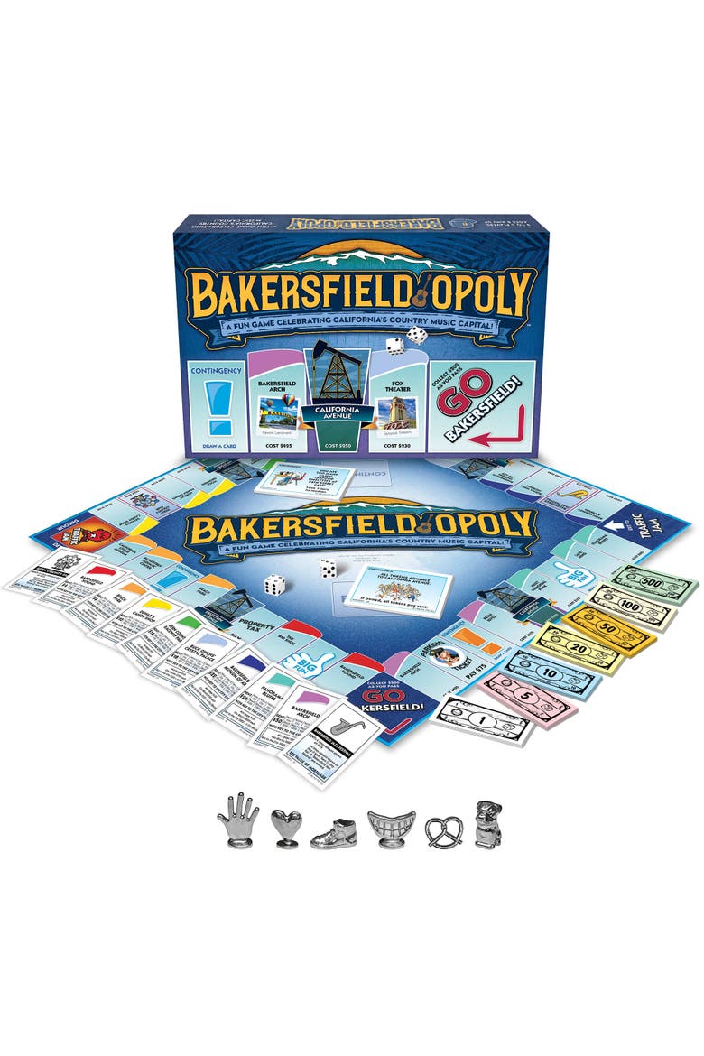 Bakersfield Opoly Board Game, Alternate, color, Multicolored