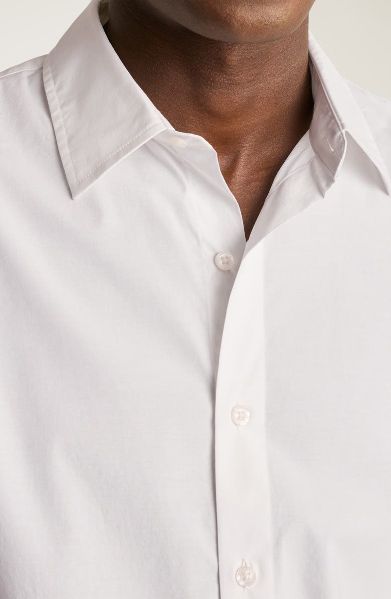 Bonobos Riviera Slim Fit Point Collar Short Sleeve Stretch Cotton Button-Up Shirt, Alternate, color, Brilliant White