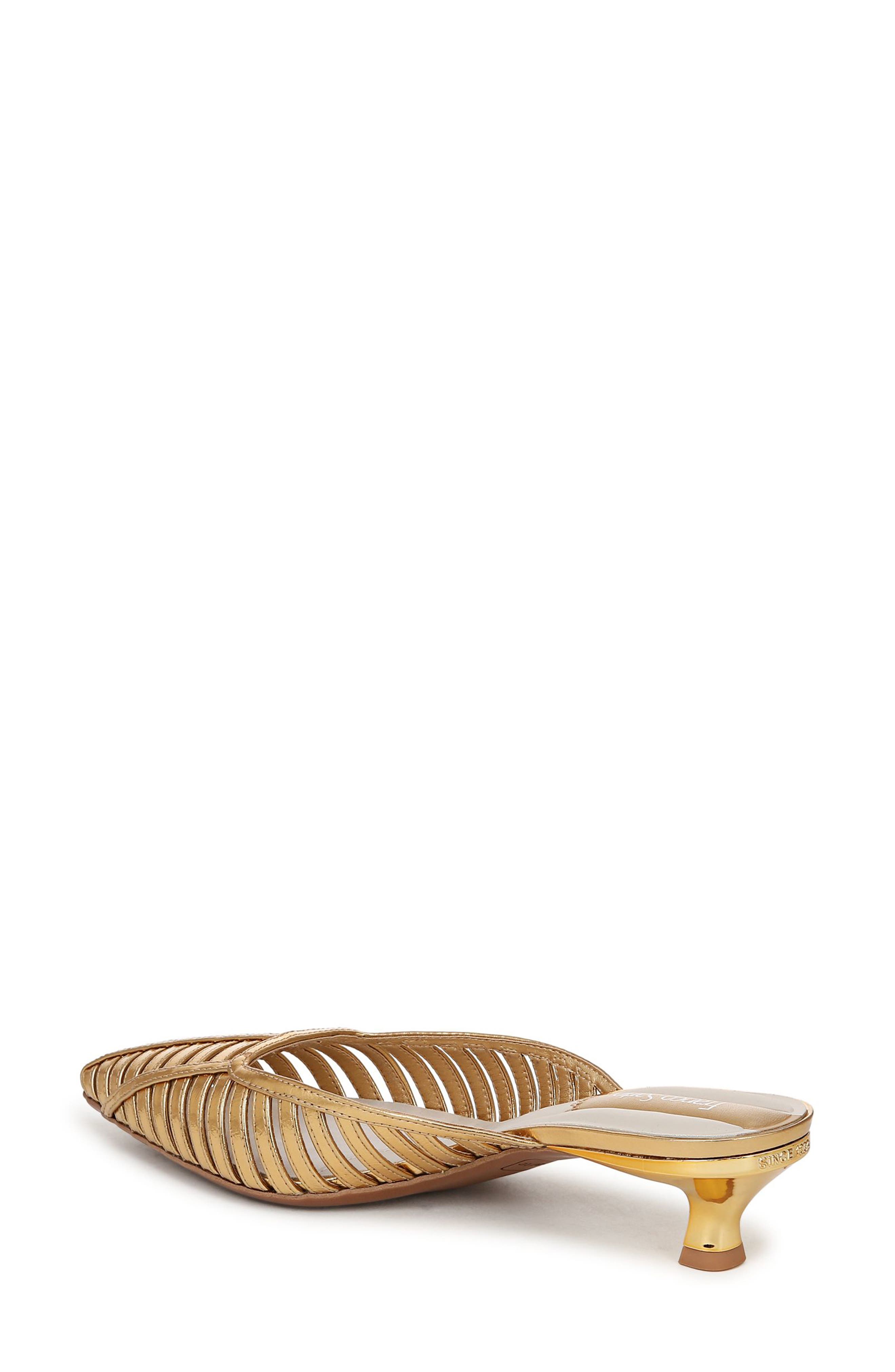 Marline Pointed Toe Kitten Heel Pump, Alternate, color, GOLD