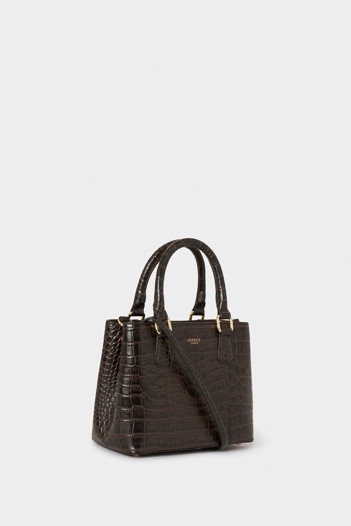 Osprey London The Mini Adaline Leather Grab Bag, Alternate, color, Chocolate