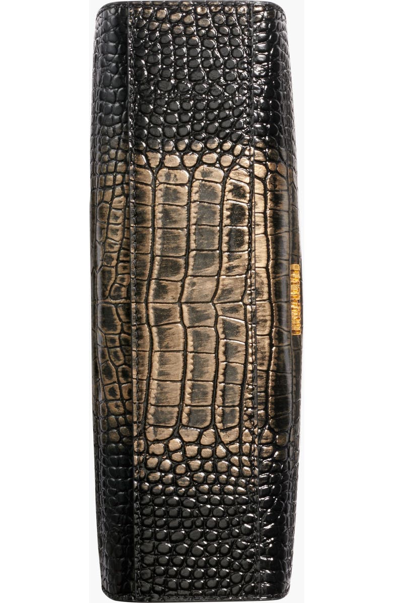 Donna Karan New York Commack Metallic Croco Clutch, Alternate, color, Black/Gold