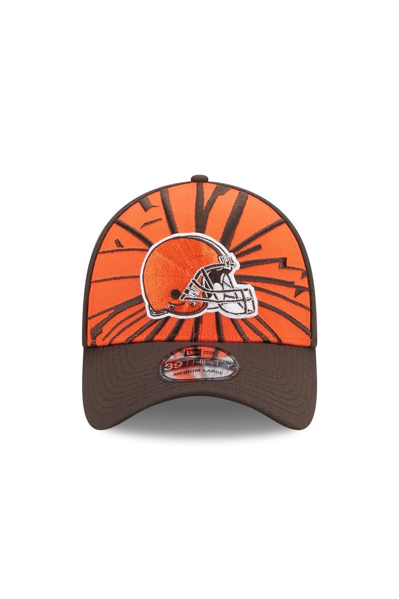 Men's New Era Orange/Brown Cleveland Browns Shattered 39THIRTY Flex Hat, Alternate, color, Orange