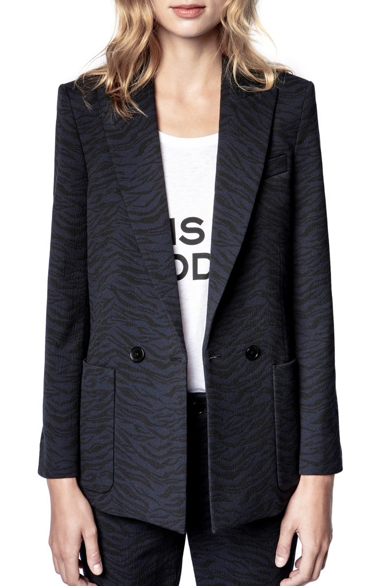 Zadig & Voltaire Visko Tigre Blazer, Main, color,