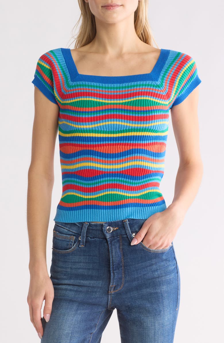 MOTHER The Squared Stripe Top, Main, color,