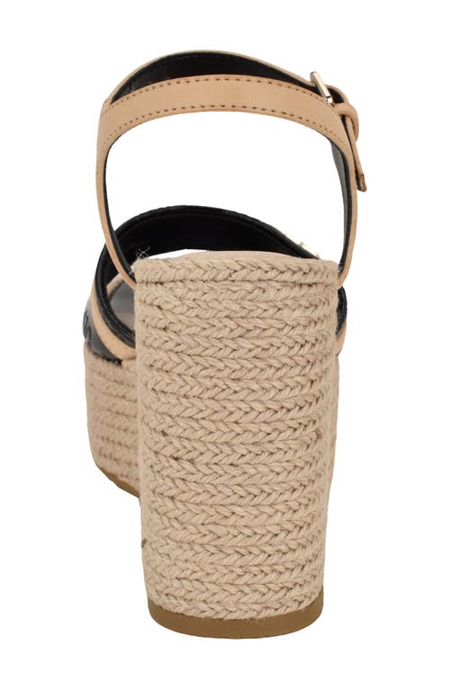 Guess Taani Platform Wedge Sandal In Black