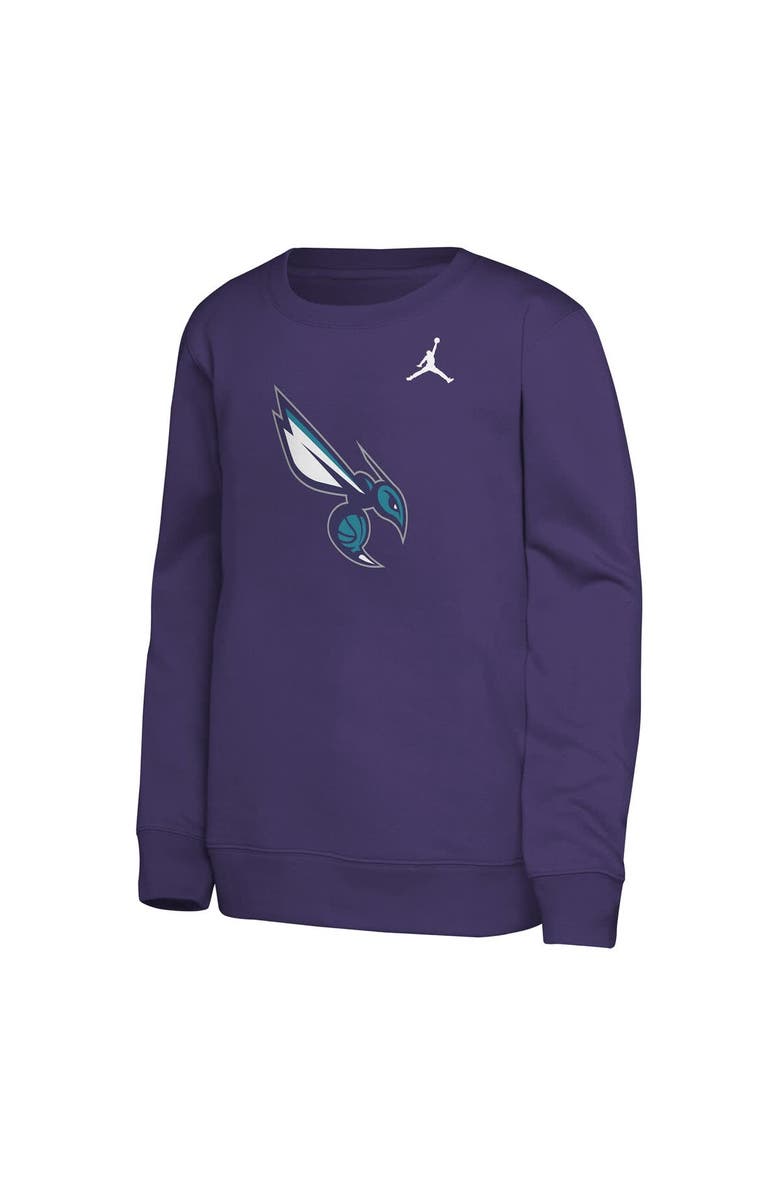 Jordan Brand Youth Jordan Brand Purple Charlotte Hornets Courtside Statement Edition Sweatshirt, Alternate, color, Purple