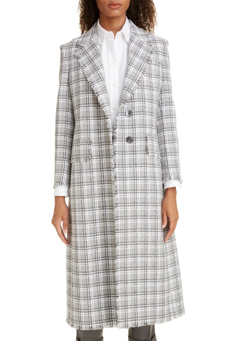 Fray Tweed Coat, Main, color, MEDIUM GREY