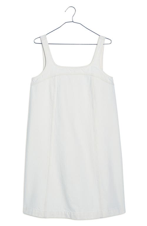 Madewell Denim A-line Sleeveless Minidress In Tile White