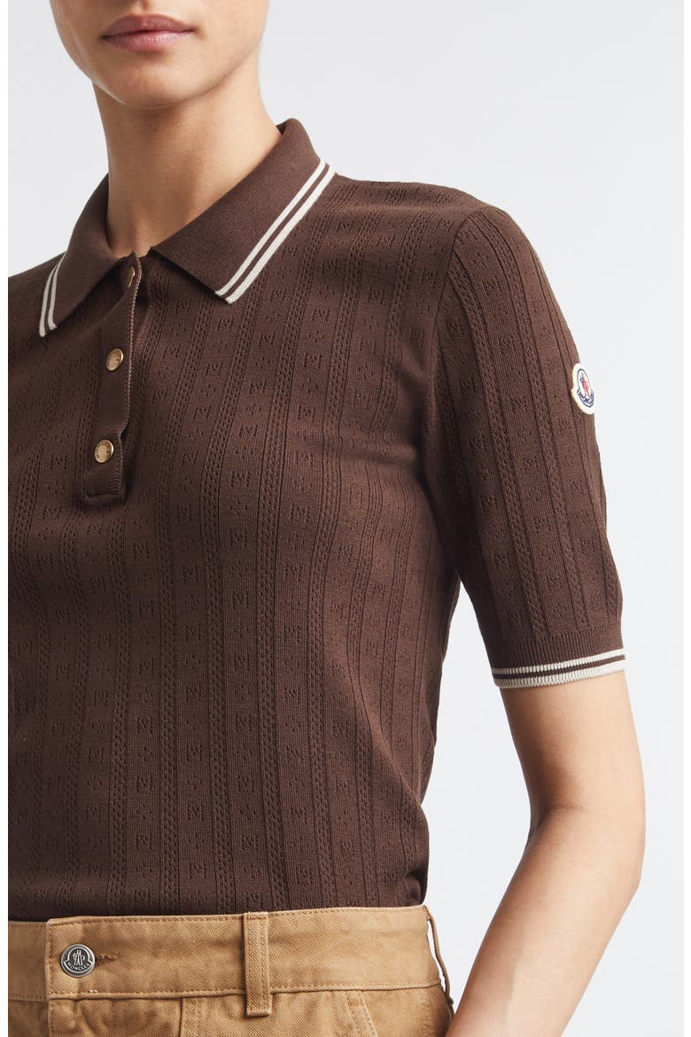 Tipped Polo, Alternate, color, BROWN