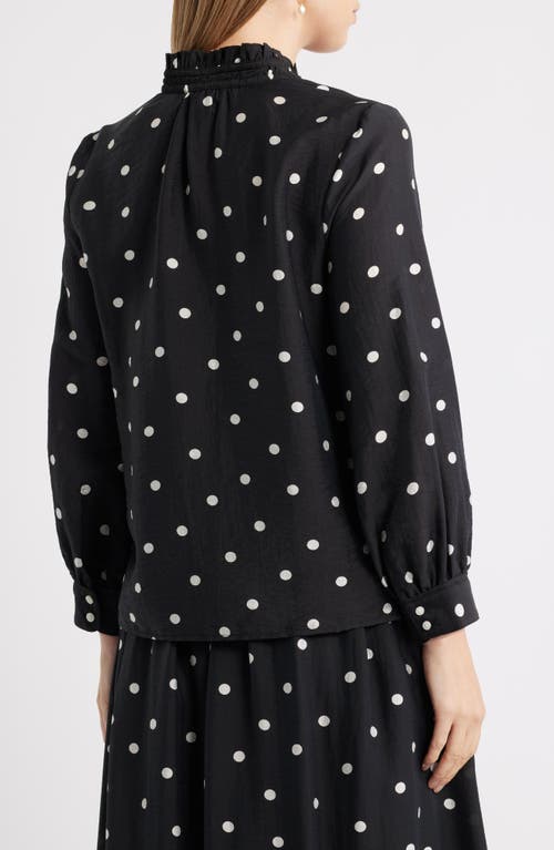 Caslonr Caslon(r) Ruffle Button-up Shirt In Black