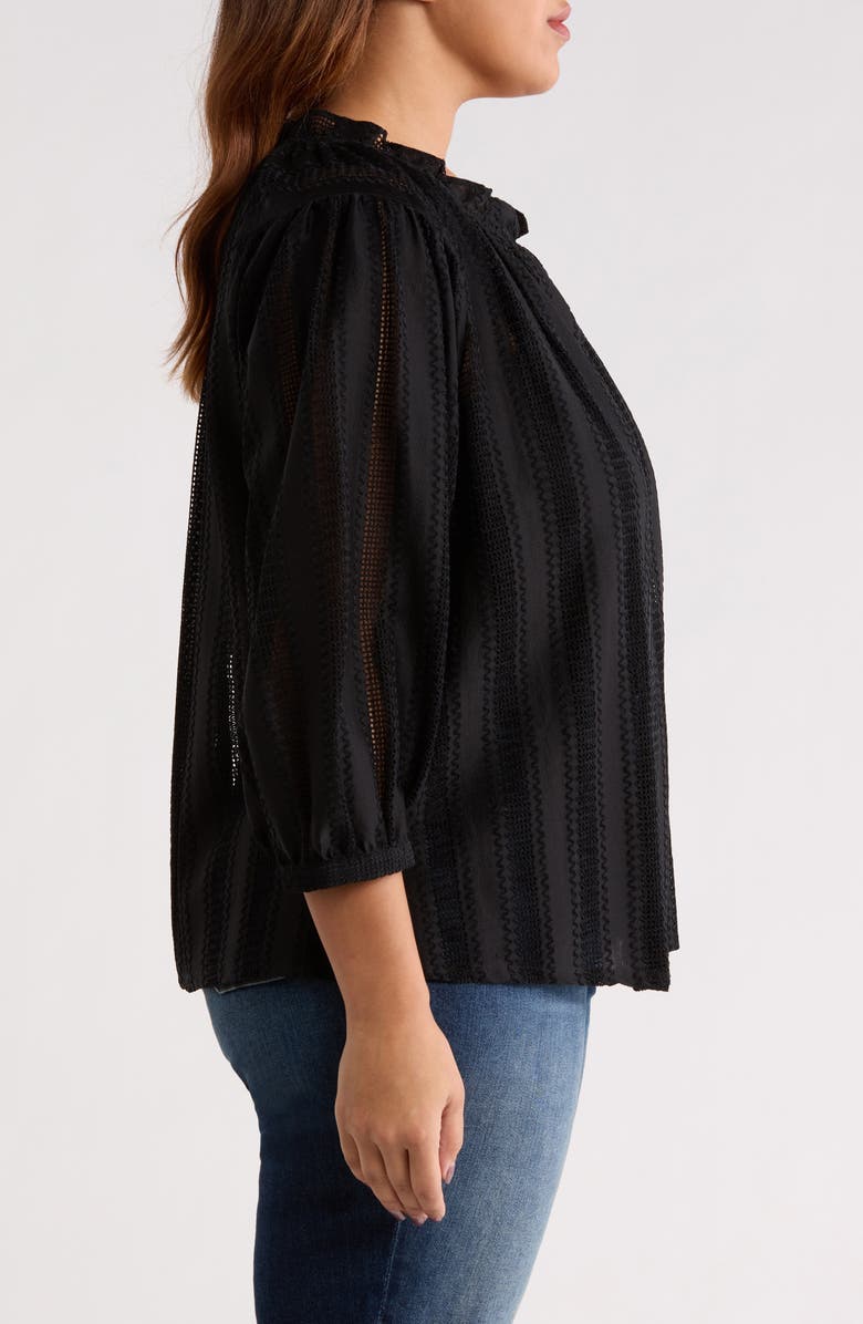 Vince Camuto Raglan Sleeve Peasant Top, Alternate, color, Rich Black