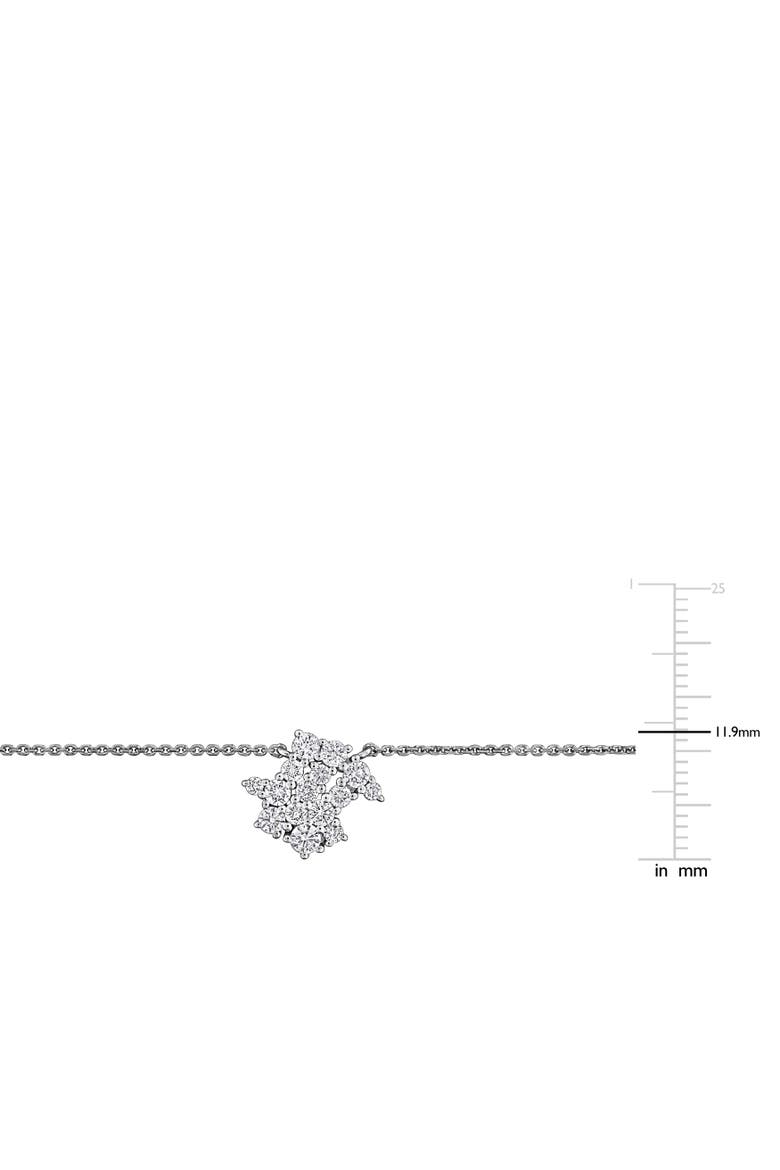Lab-Grown Diamond Cluster Station Necklace 14K, Alternate, color, White Gold