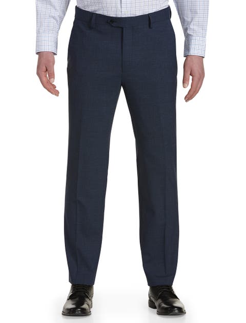 Performance Mélange Flat-Front Suit Pants