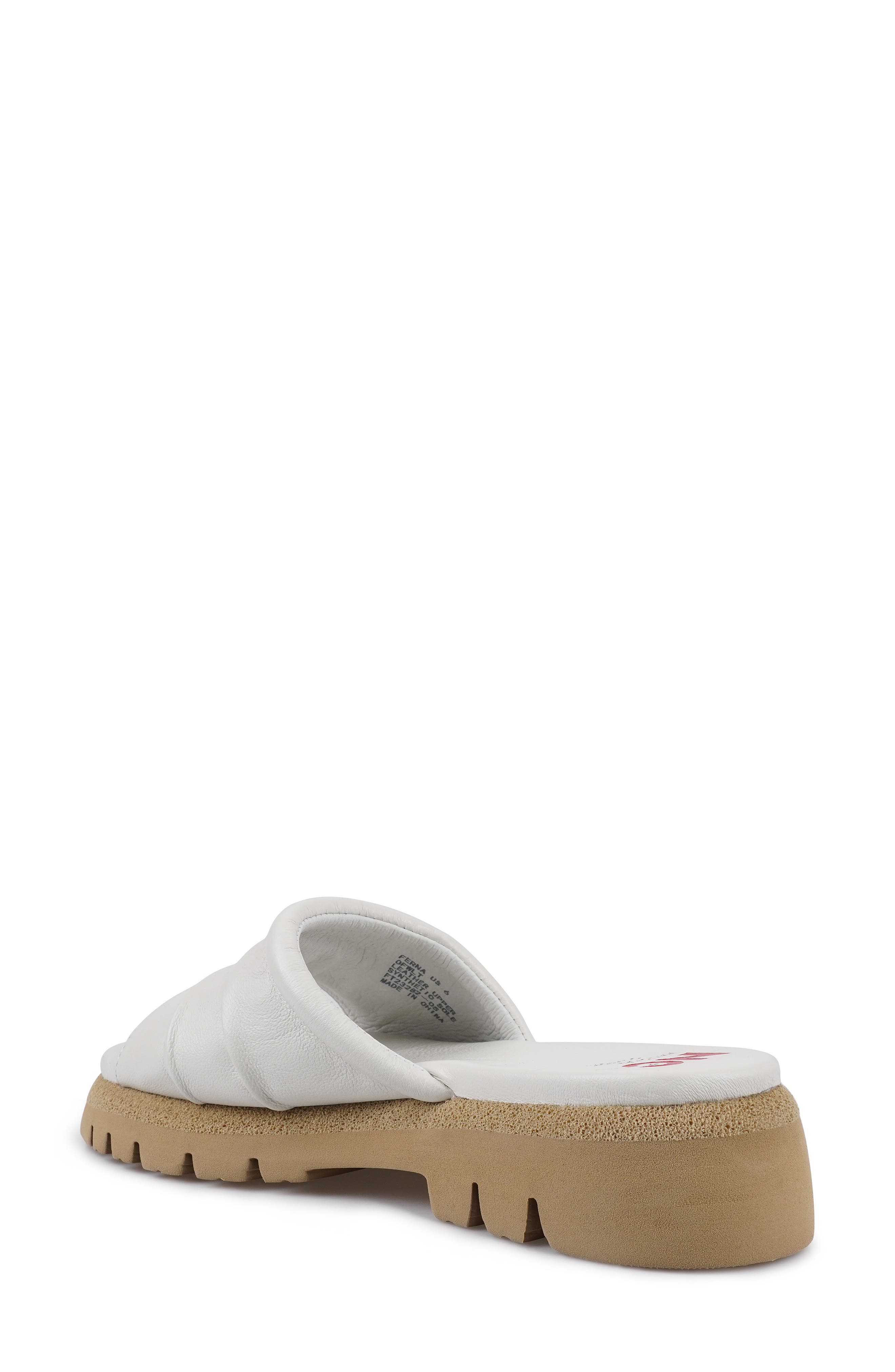 Ferna Platform Slide Sandal, Alternate, color, OFF WHITE LEATHER