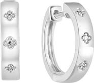EFFY Sterling Silver Diamond Huggie Hoop Earrings