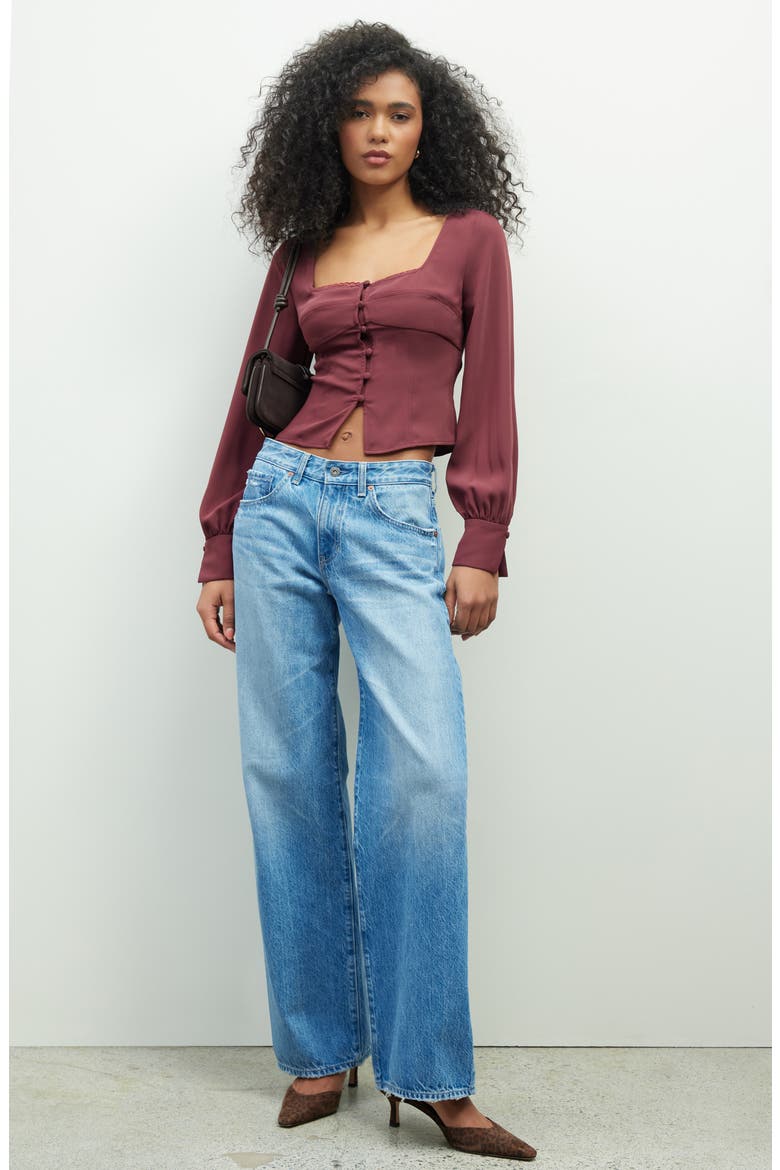 Matte Satin Corset Top, Alternate, color, BURGUNDY TANNIN