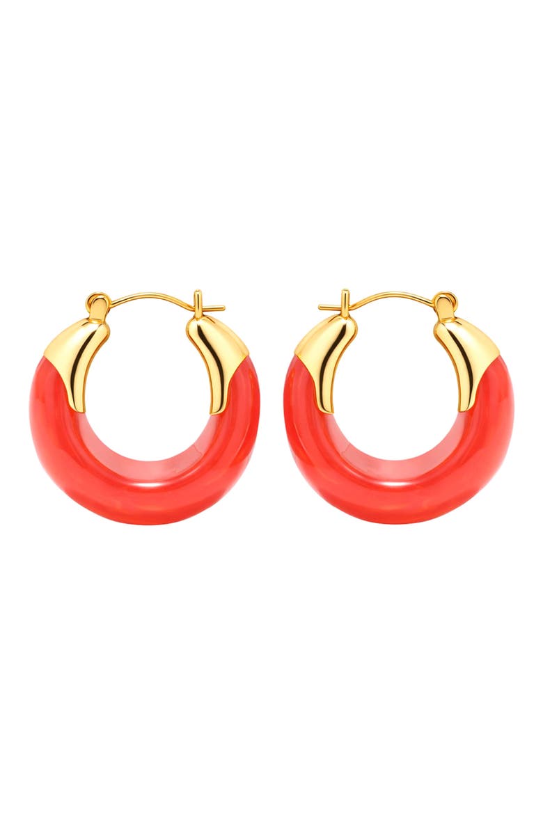 Coral Hoop Earrings, Main, color, GOLD