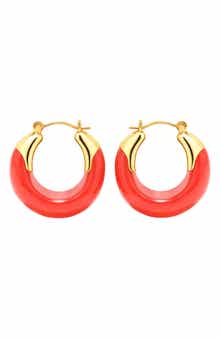 Coral Hoop Earrings