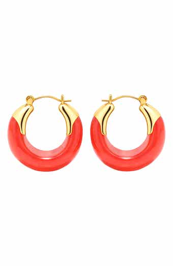 Coral Hoop Earrings