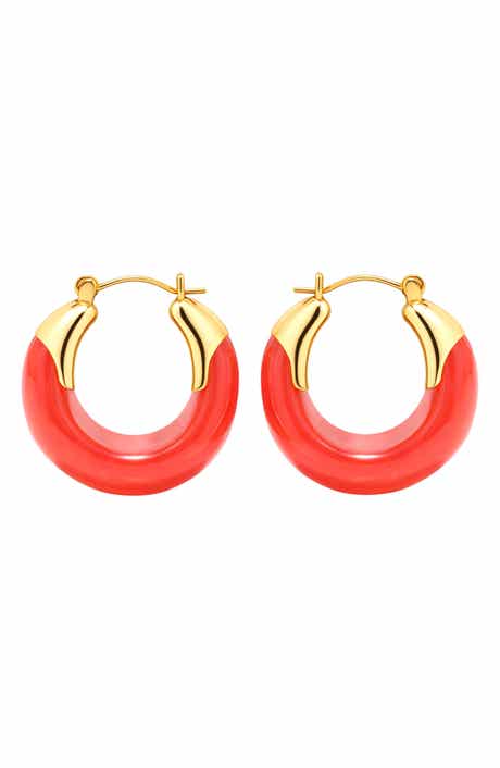 Coral Hoop Earrings