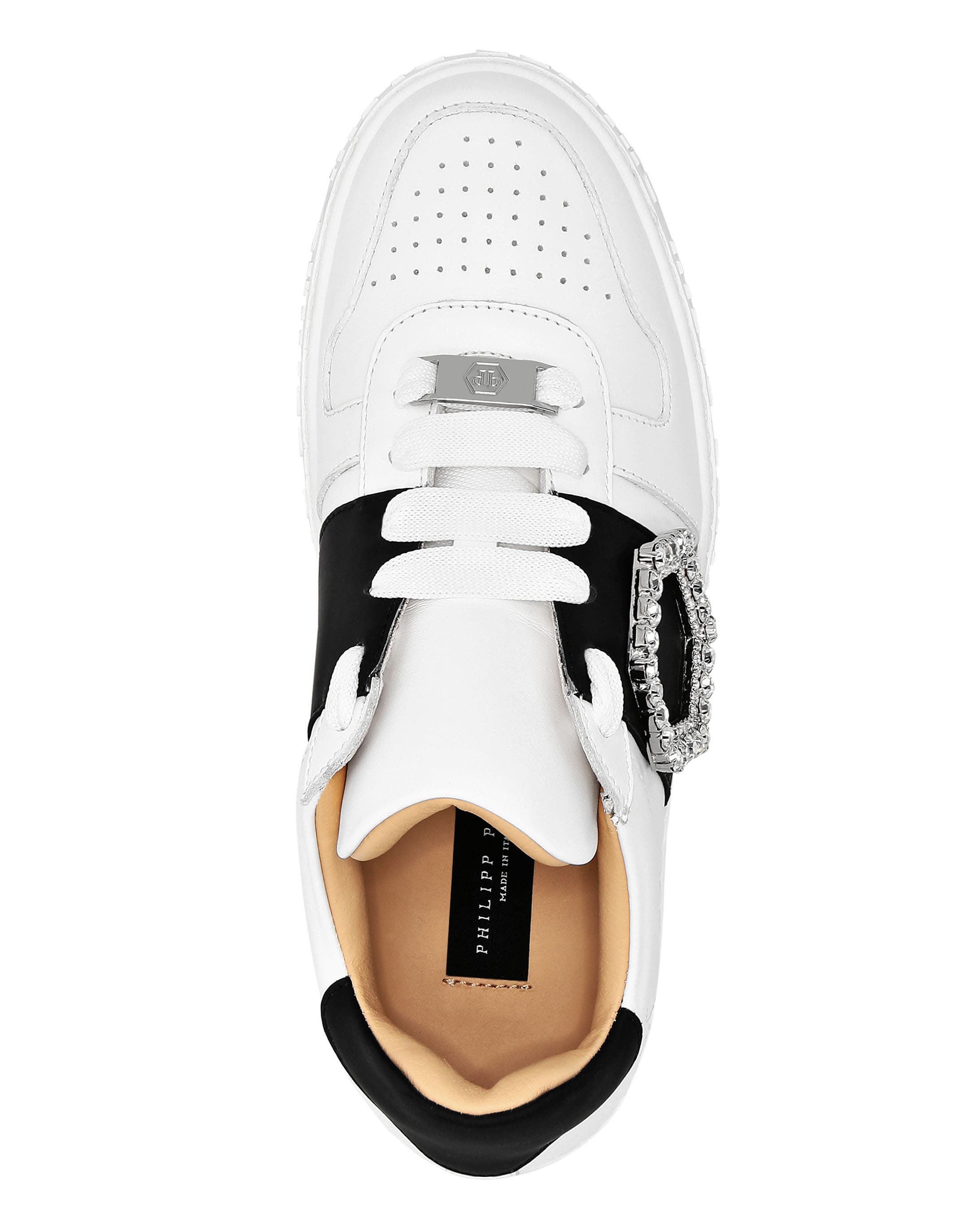 Leather Lo-Top Sneakers Women, Alternate, color, white/black