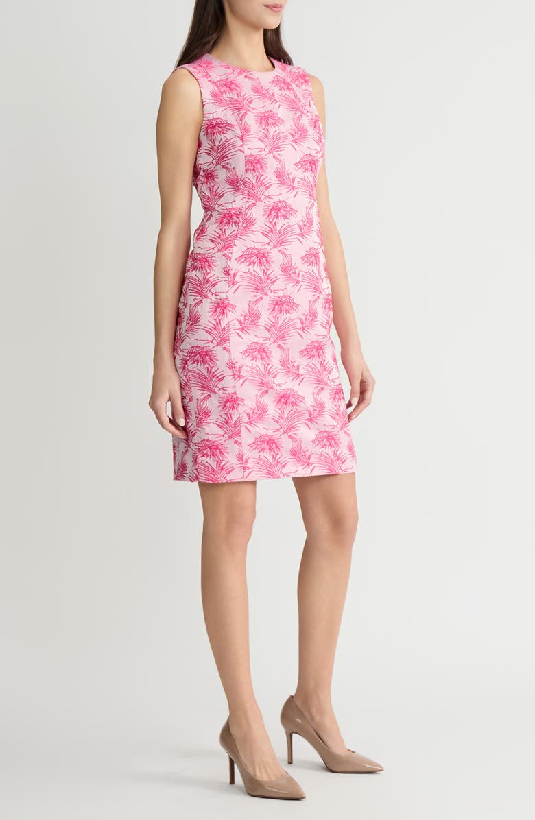 KASPER Princess Seam Sheath Dress, Alternate, color, Pink Perfection Multi