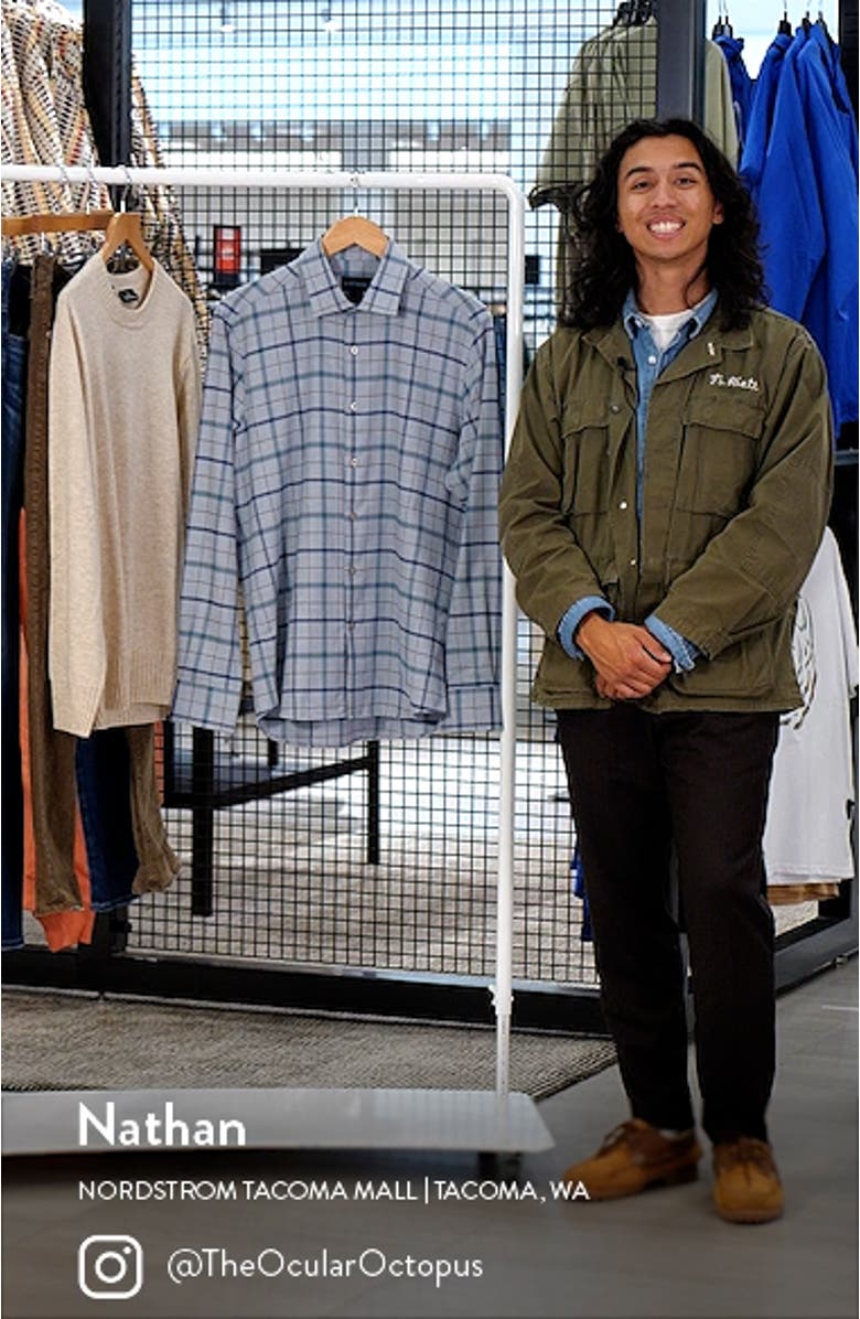 Mélange Exploded Tattersall Flannel Button-Up Shirt, sales video thumbnail