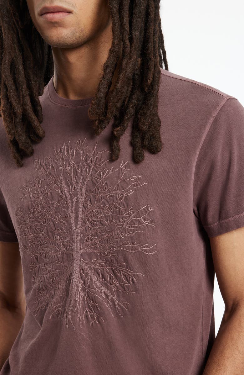 John Varvatos Peace Tree Embroidered Organic Cotton T-Shirt, Alternate, color, 
