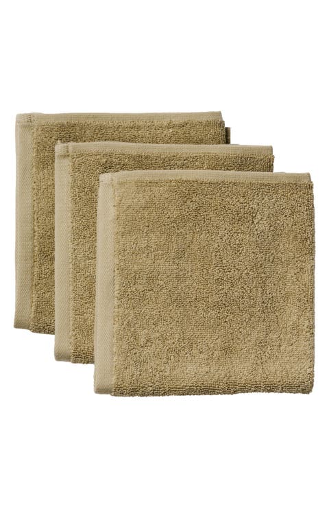 3-Pack Offset Stripe Stretch Face Towel