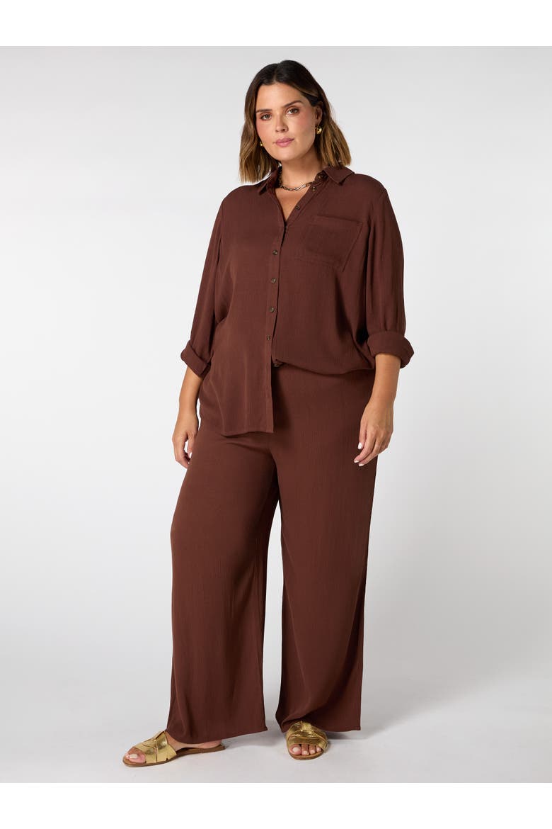 Crinkle Drawstring Pants, Alternate, color, Chocolate