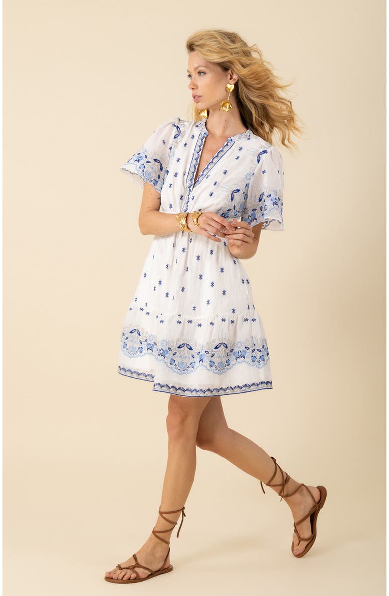Hale Bob Milan Embroidered Organza Dress, Alternate, color, 