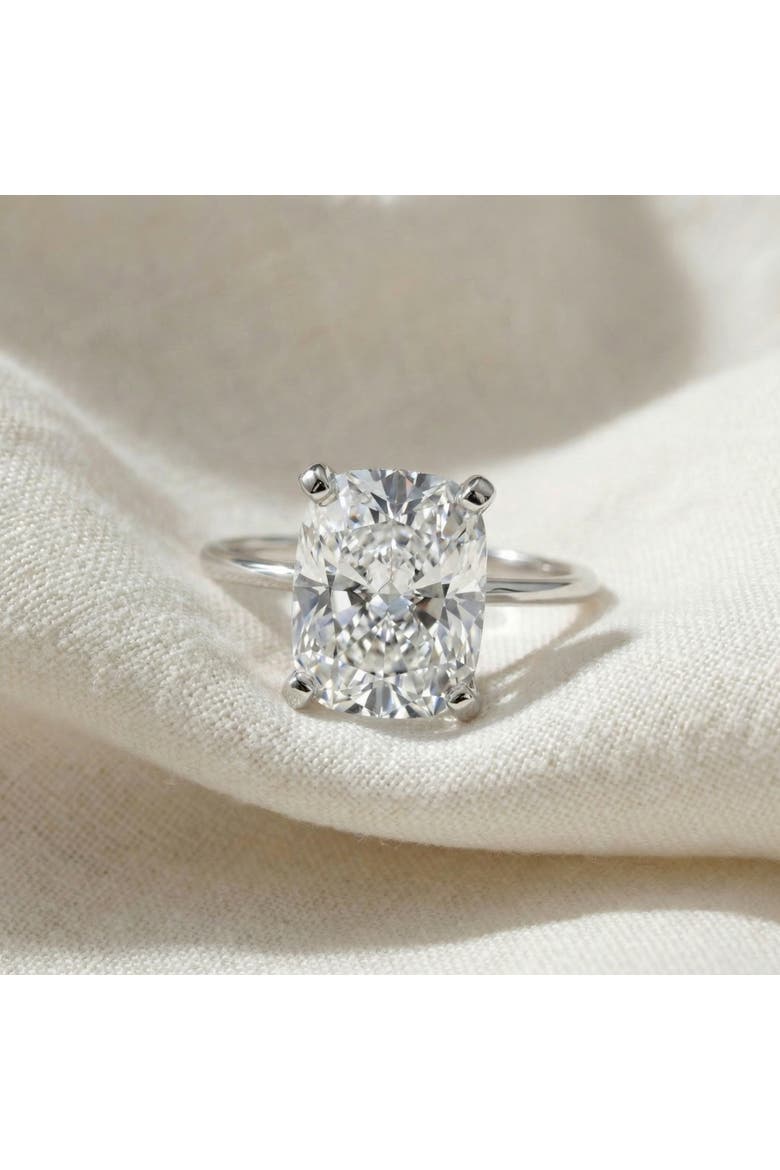 Certified 5Ct Cushion Solitaire Diamond Engagement Ring Lab Grown, Alternate, color, 14k Yellow Gold